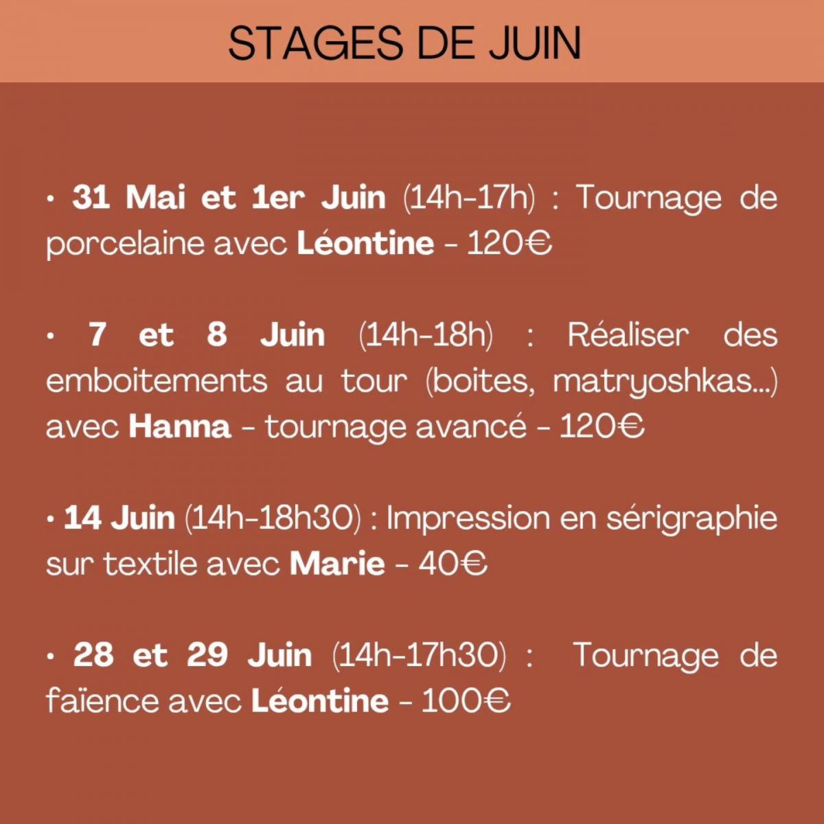 STAGES AU DIVIN BAZAR