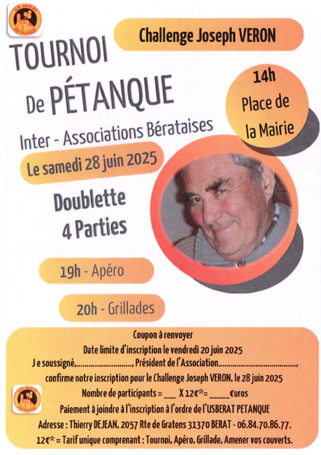 TOURNOI DE PÉTANQUE - CHALLENGE JOSEPH VERON