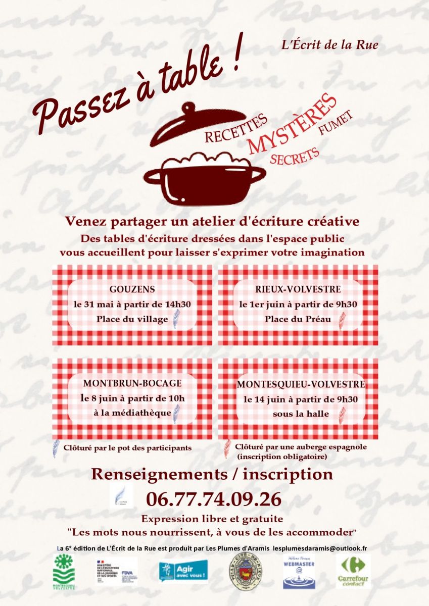 ATELIER D’ÉCRITURE PAR LES PLUMES D'ARAMIS