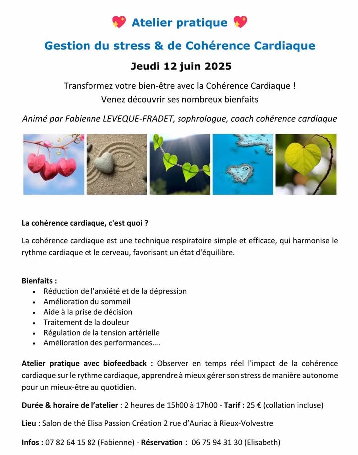 ATELIER GESTION DU STRESS ET COHÉRENCE CARDIAQUE