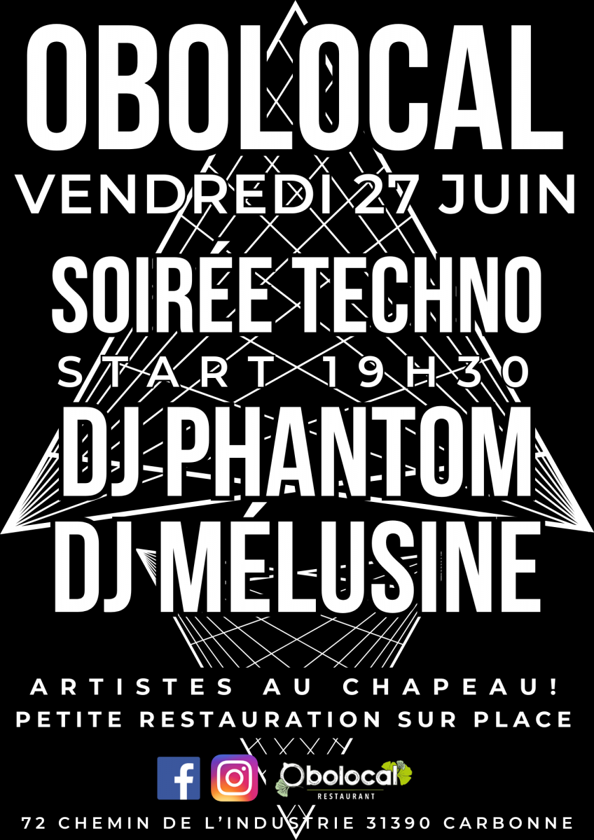 SOIRÉE DJ techno de 19h30 à 1h30