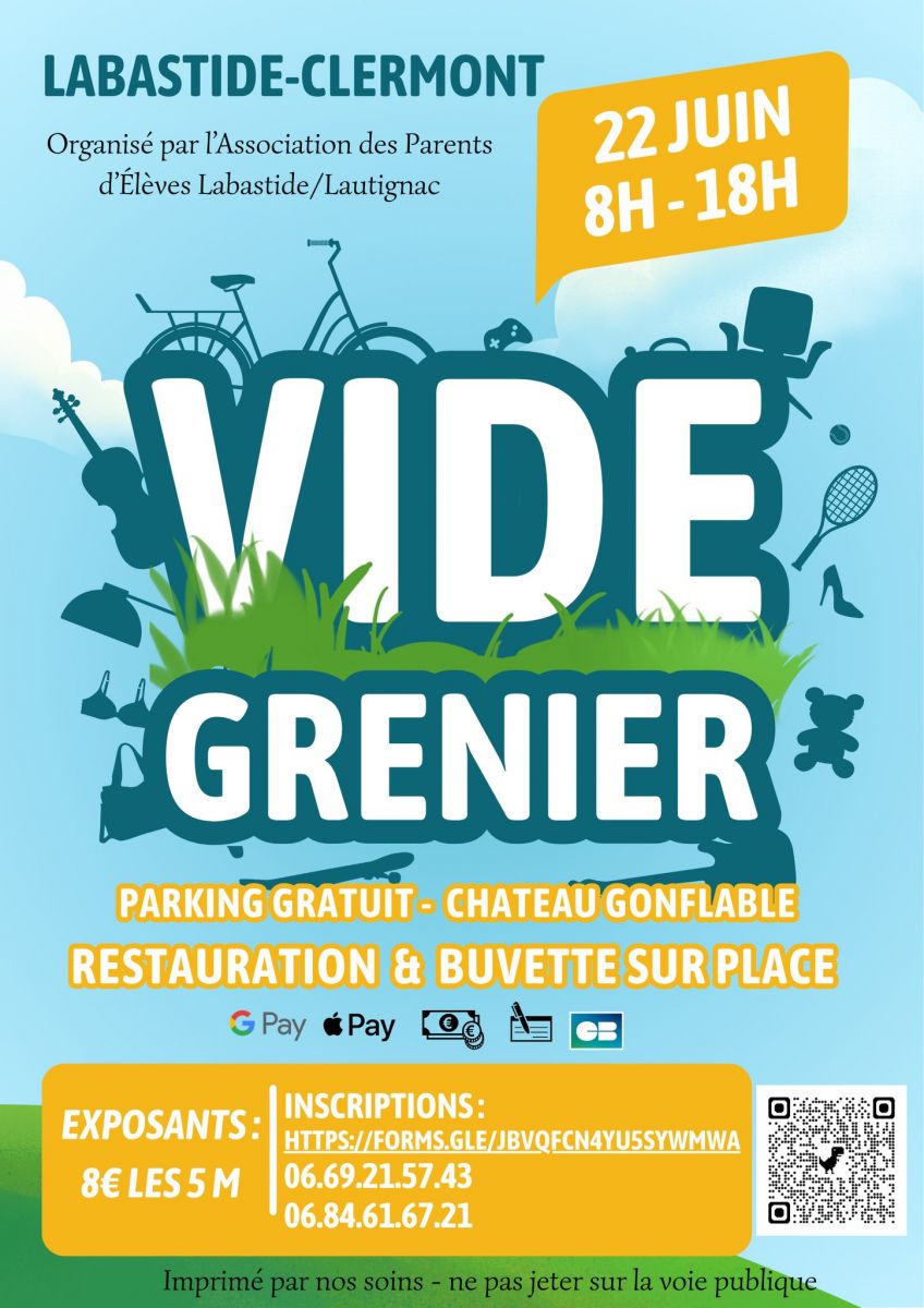 VIDE GRENIER À LABASTIDE-CLERMONT 📢🤩