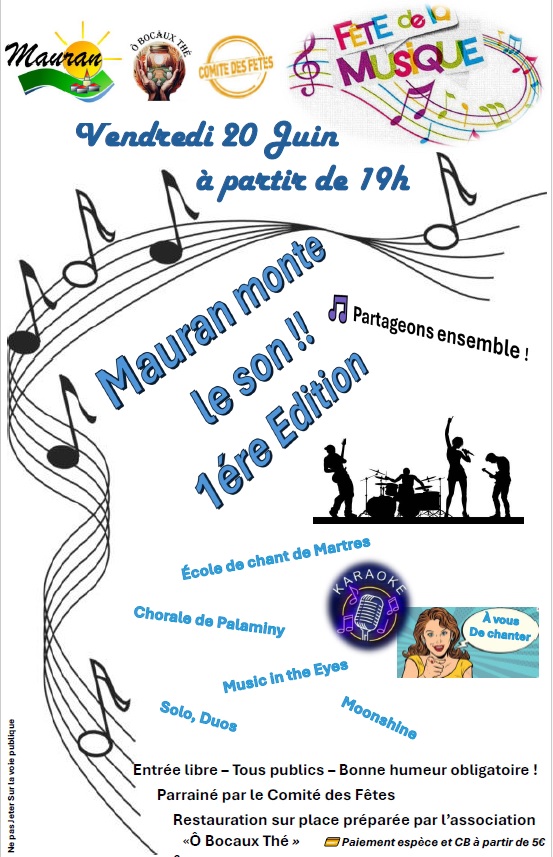 FETE DE LA MUSIQUE : MAURAN MONTE LE SON !