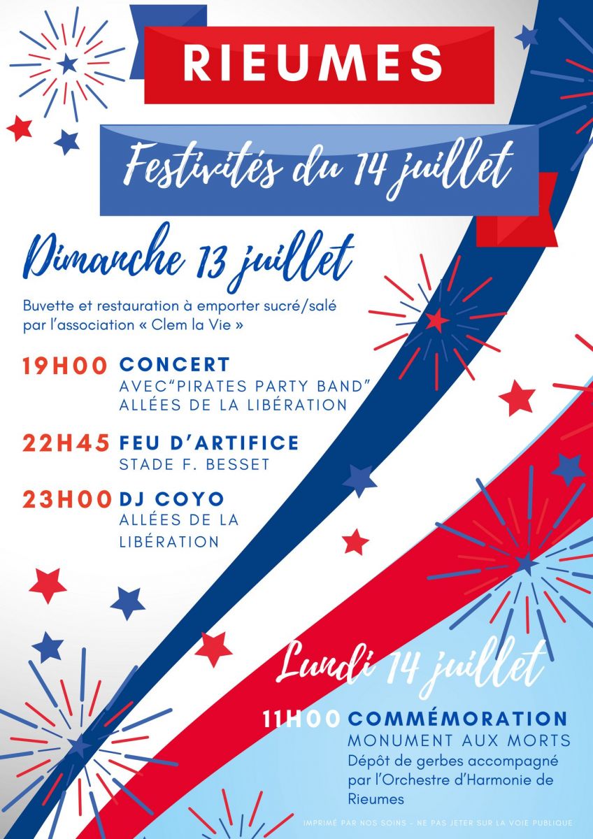 FESTIVITÉS DU 14 JUILLET À RIEUMES
