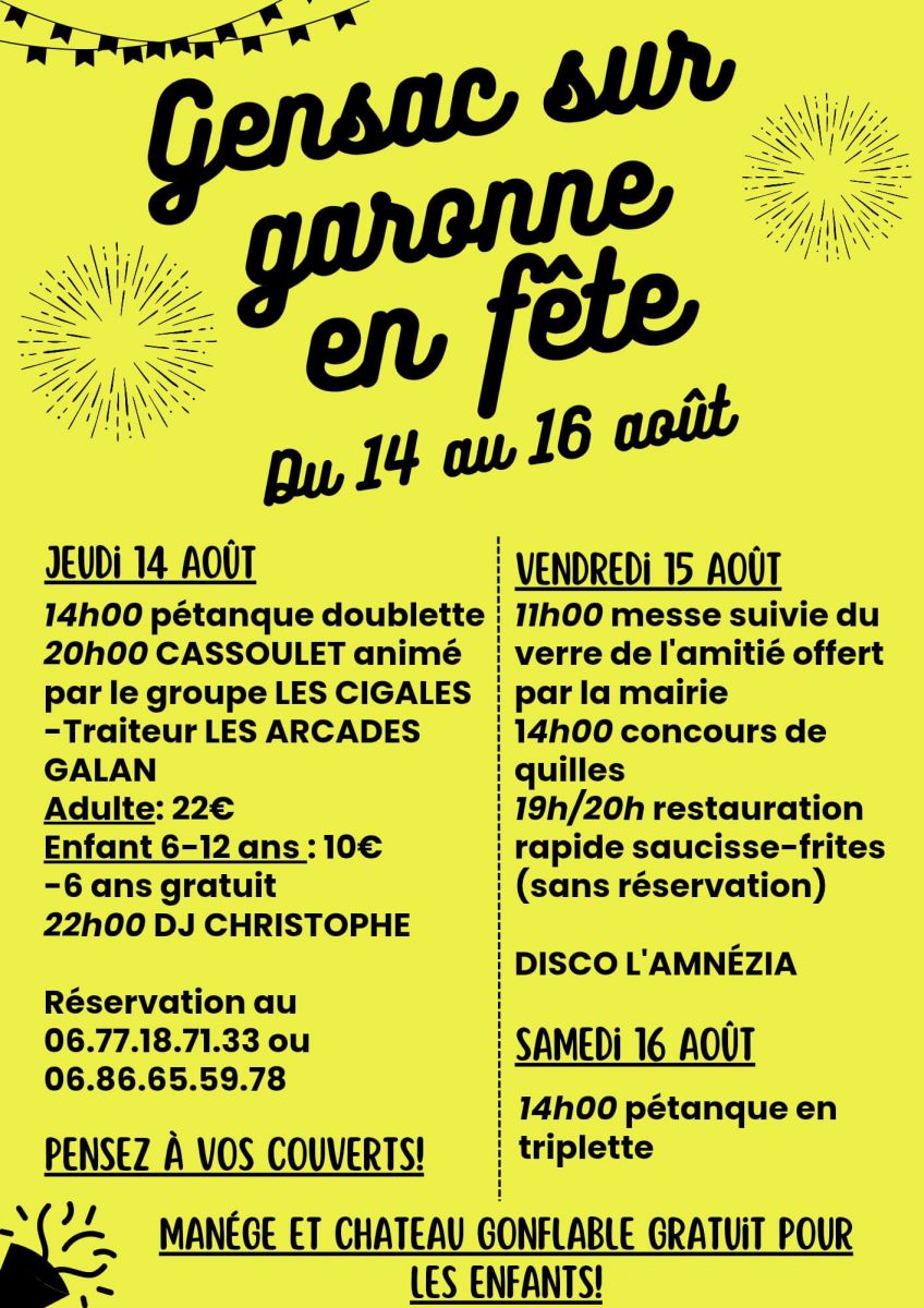 GENSAC SUR GARONNE EN FÊTE