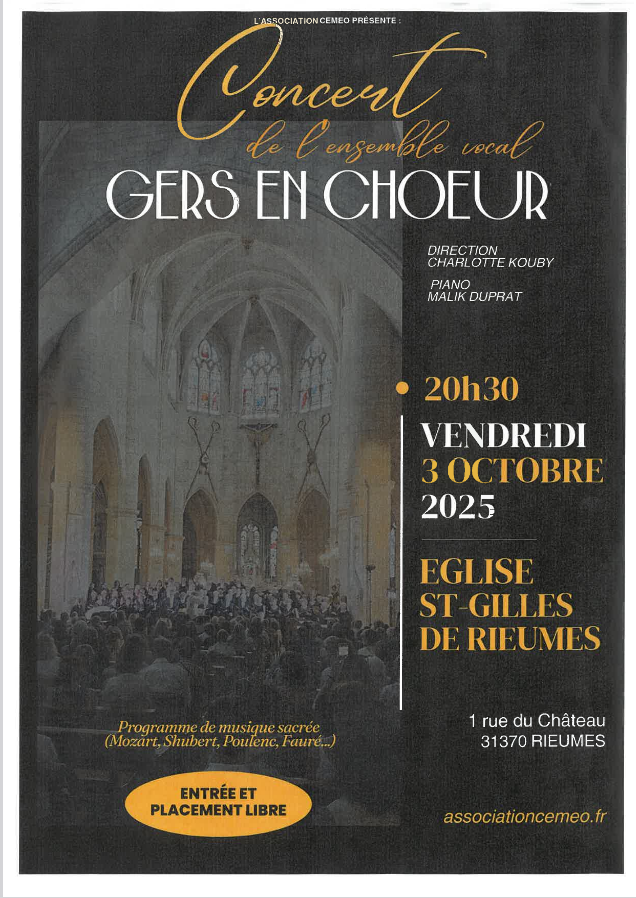 CONCERT DE L'ENSEMBLE VOCAL GERS EN CHOEUR
