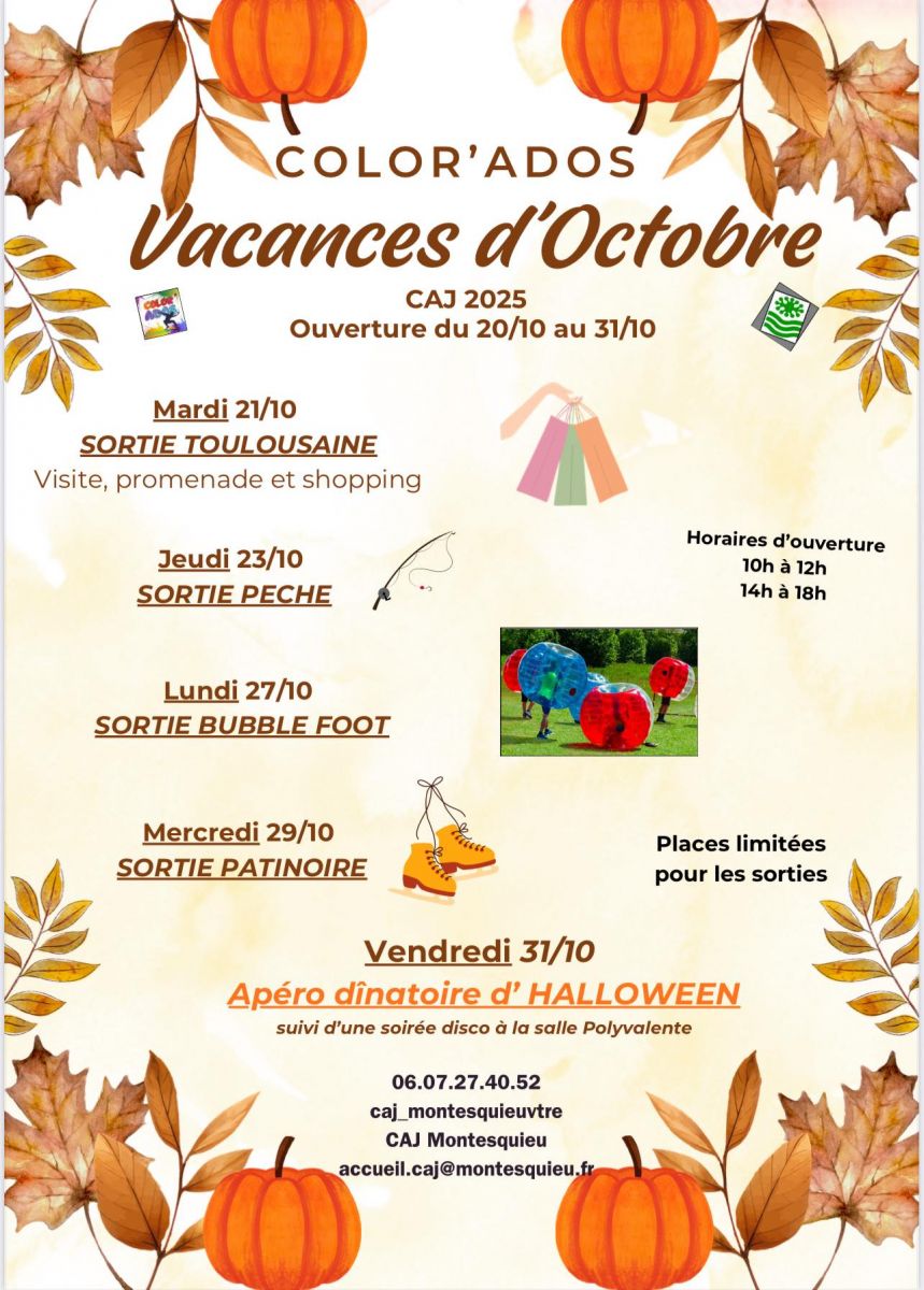 VACANCES D'OCTOBRE - COLOR'ADOS
