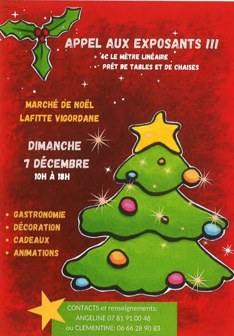 MARCHÉ DE NOËL - APPEL AUX EXPOSANTS