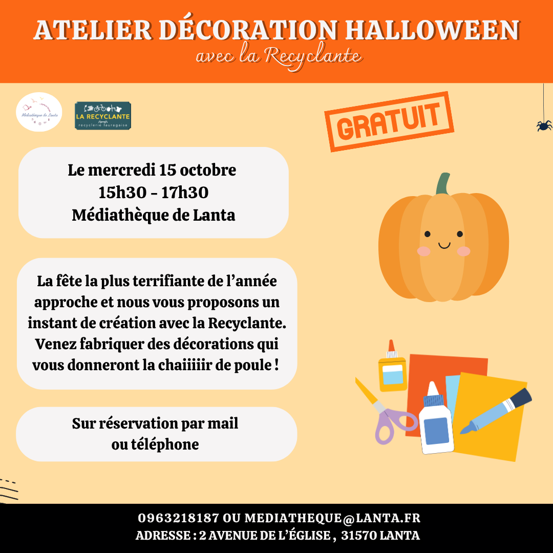 ATELIER DÉCORATION HALLOWEEN AVEC LA RECYCLANTE