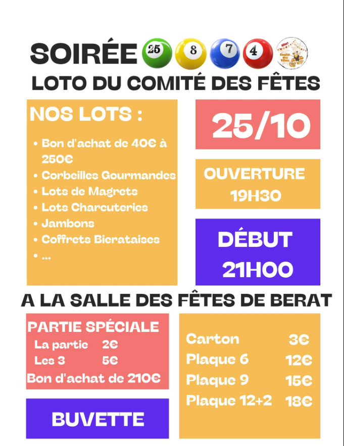 SOIRÉE LOTO DU COMITÉ DES FÊTES