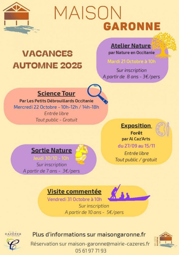 VACANCES D'AUTOMNE À LA MAISON GARONNE