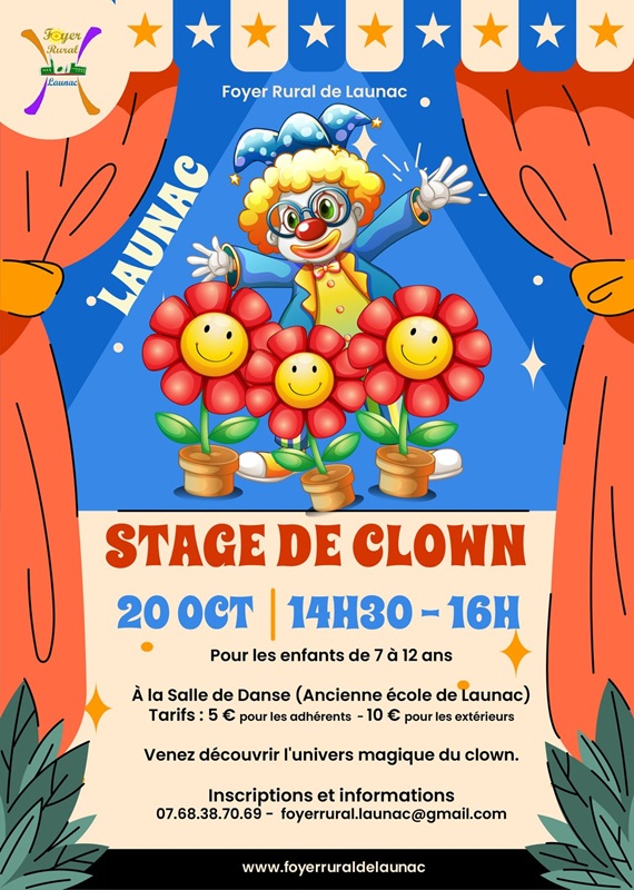 STAGE DE CLOWN ENFANTS