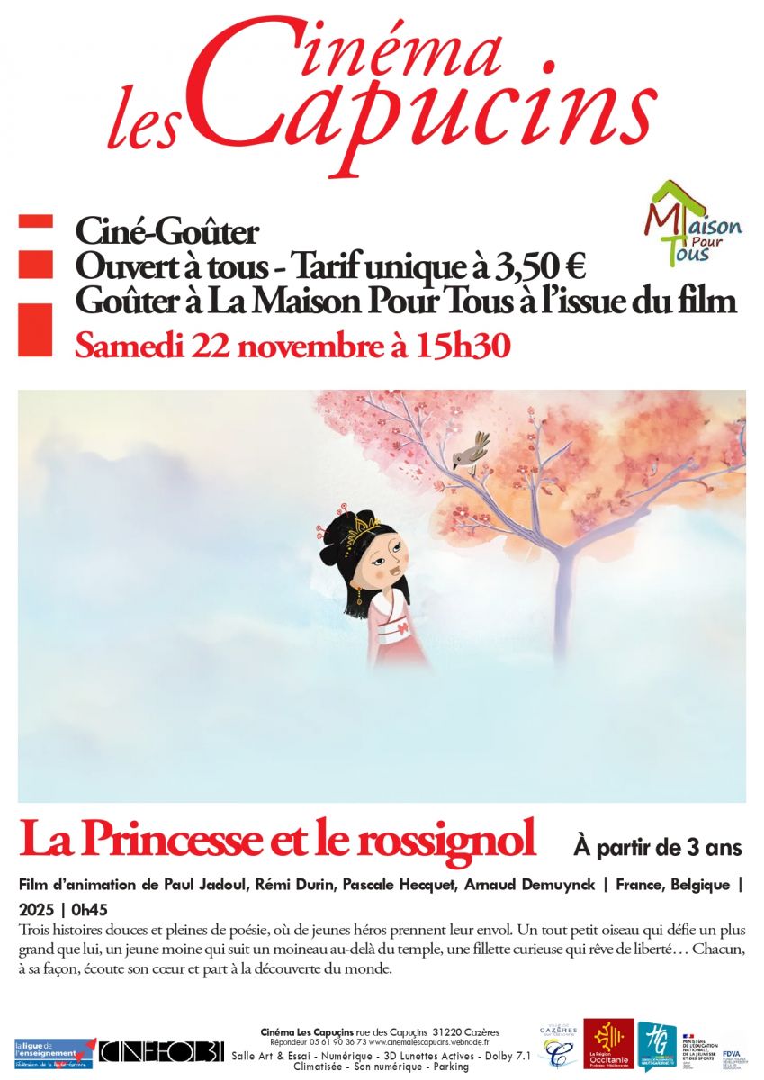 CINÉ-GOÛTER «LA PRINCESSE ET LE ROSSIGNOL»