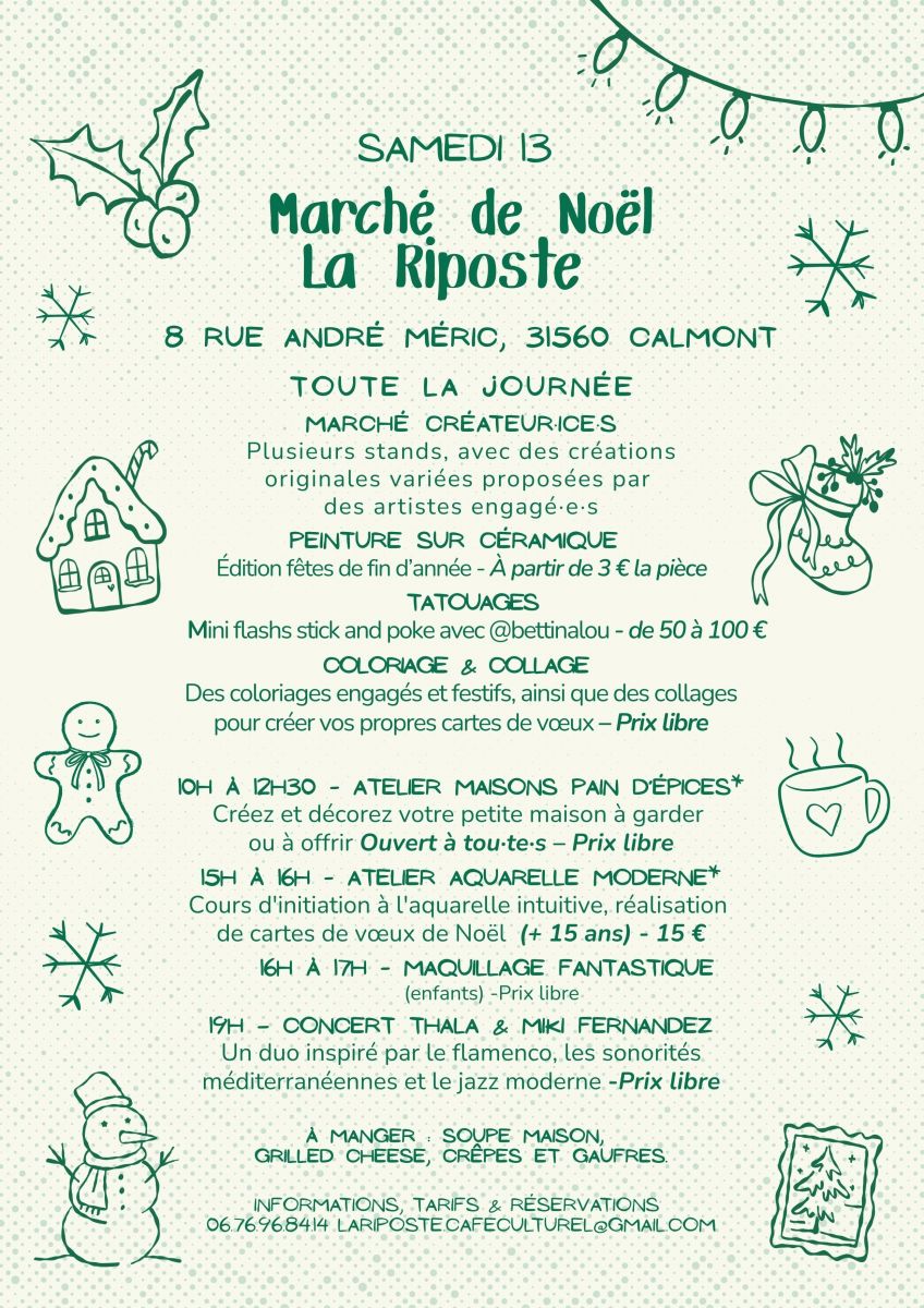 MARCHÉ DE NOËL À LA RIPOSTE