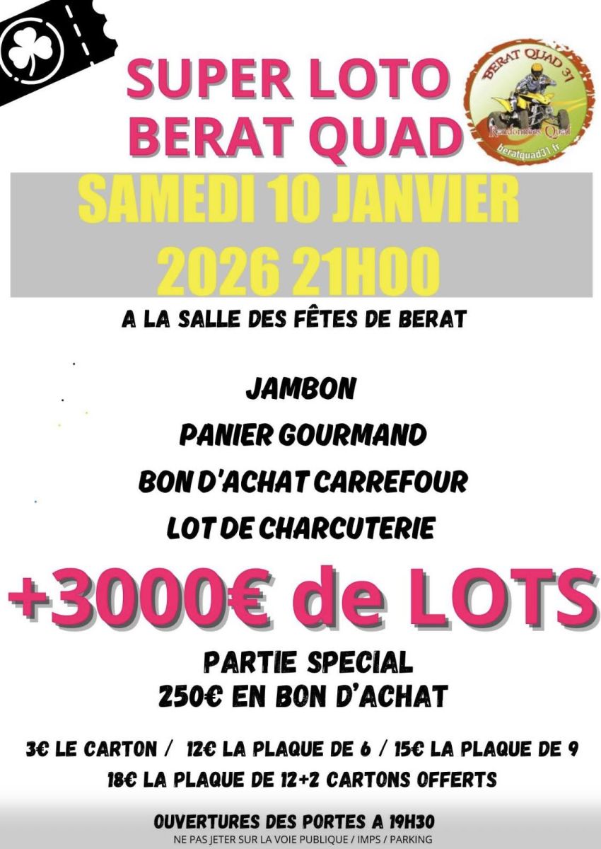 SUPER LOTO DU CLUB DE QUAD