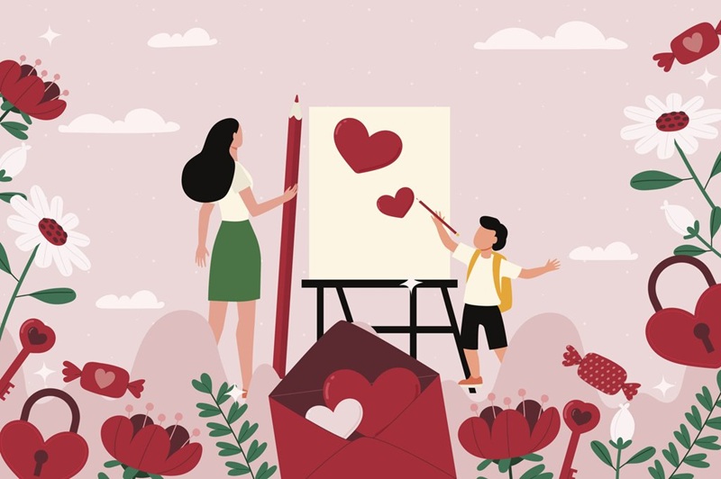 DESSIN COLLECTIF DE LA ST VALENTIN