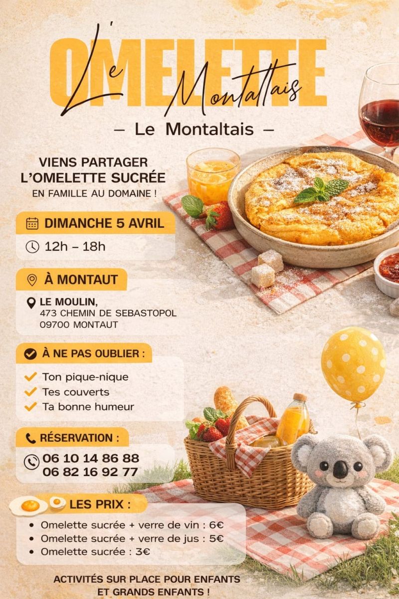 Journée Omelette sucrée au Domaine le MONTALTAIS