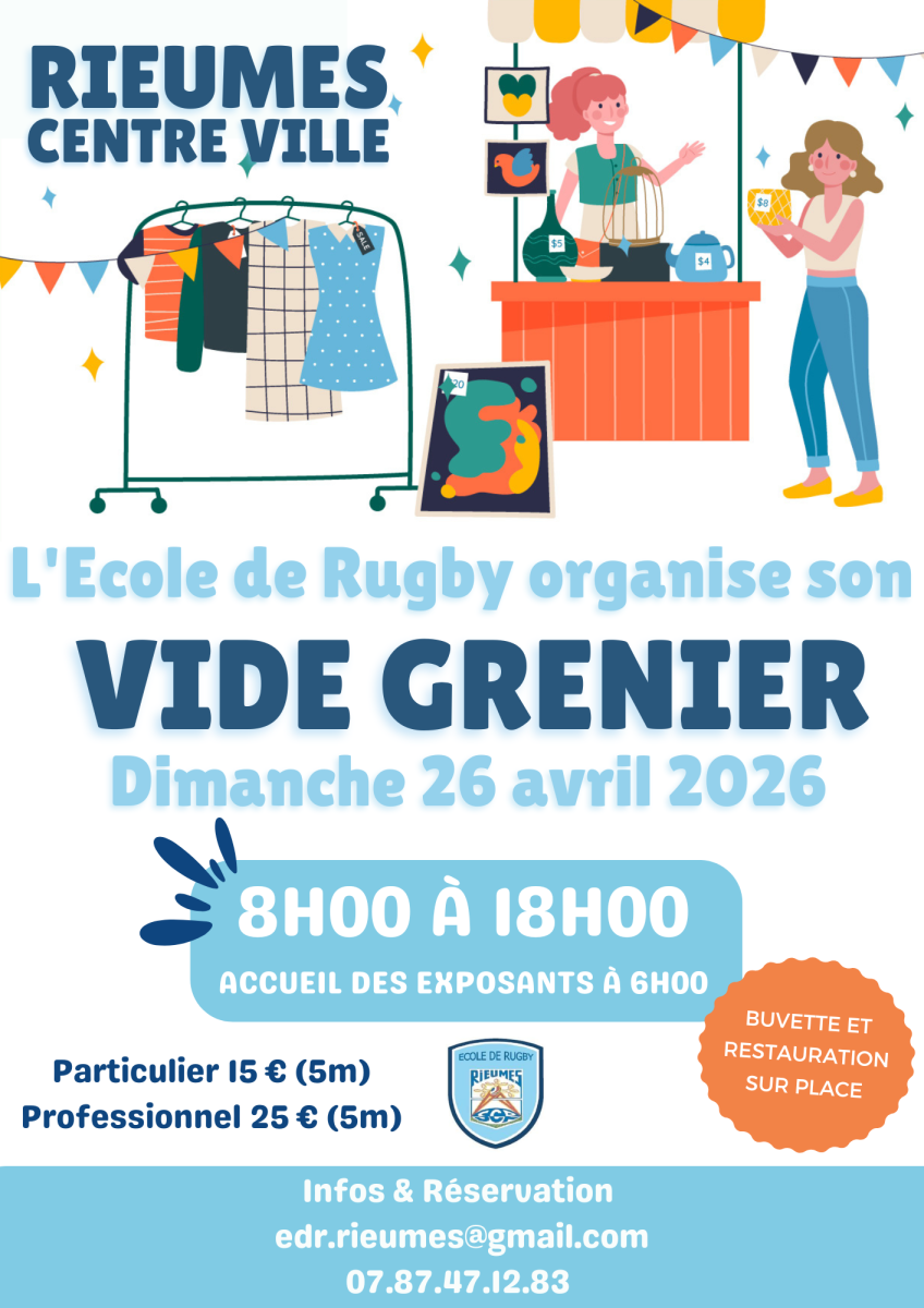 VIDE-GRENIERS DE L’ÉCOLE DE RUGBY