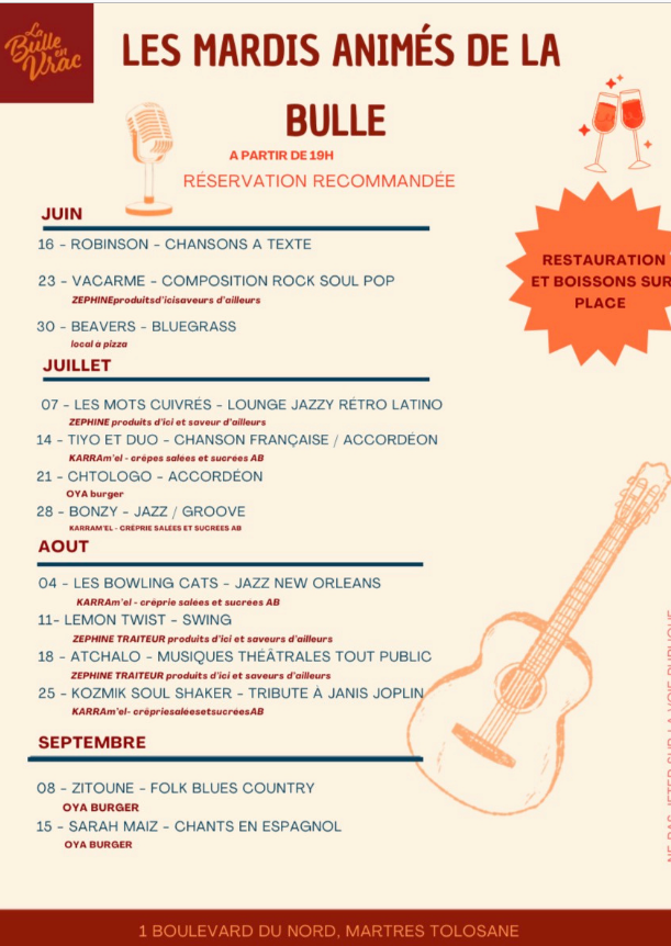 LES MARDIS ANIMÉS DE LA BULLE