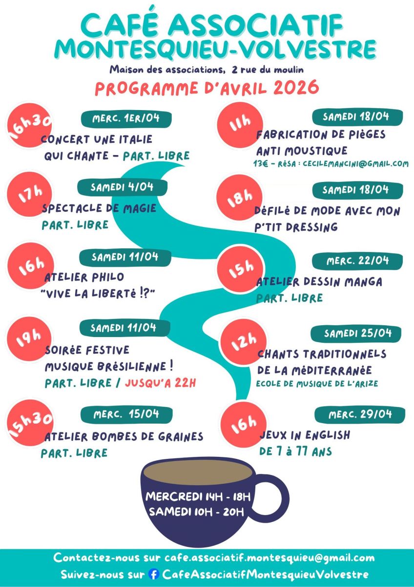 PROGRAMMATION D'AVRIL DU CAFÉ ASSIOCIATIF DE M ...