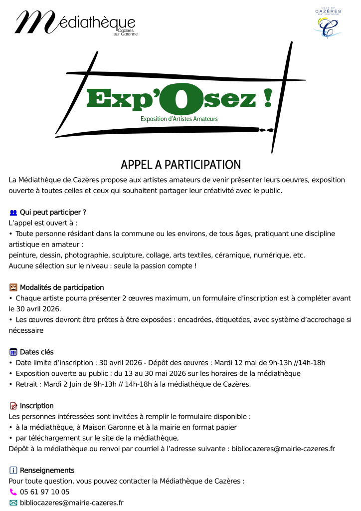 EXP'OSEZ - EXPOSITION D'ARTISTES AMATEURS - AP ...