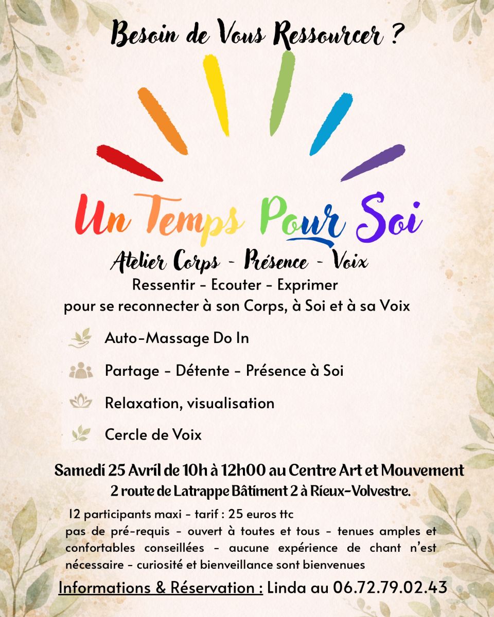 ATELIER : UN TEMPS POUR SOI