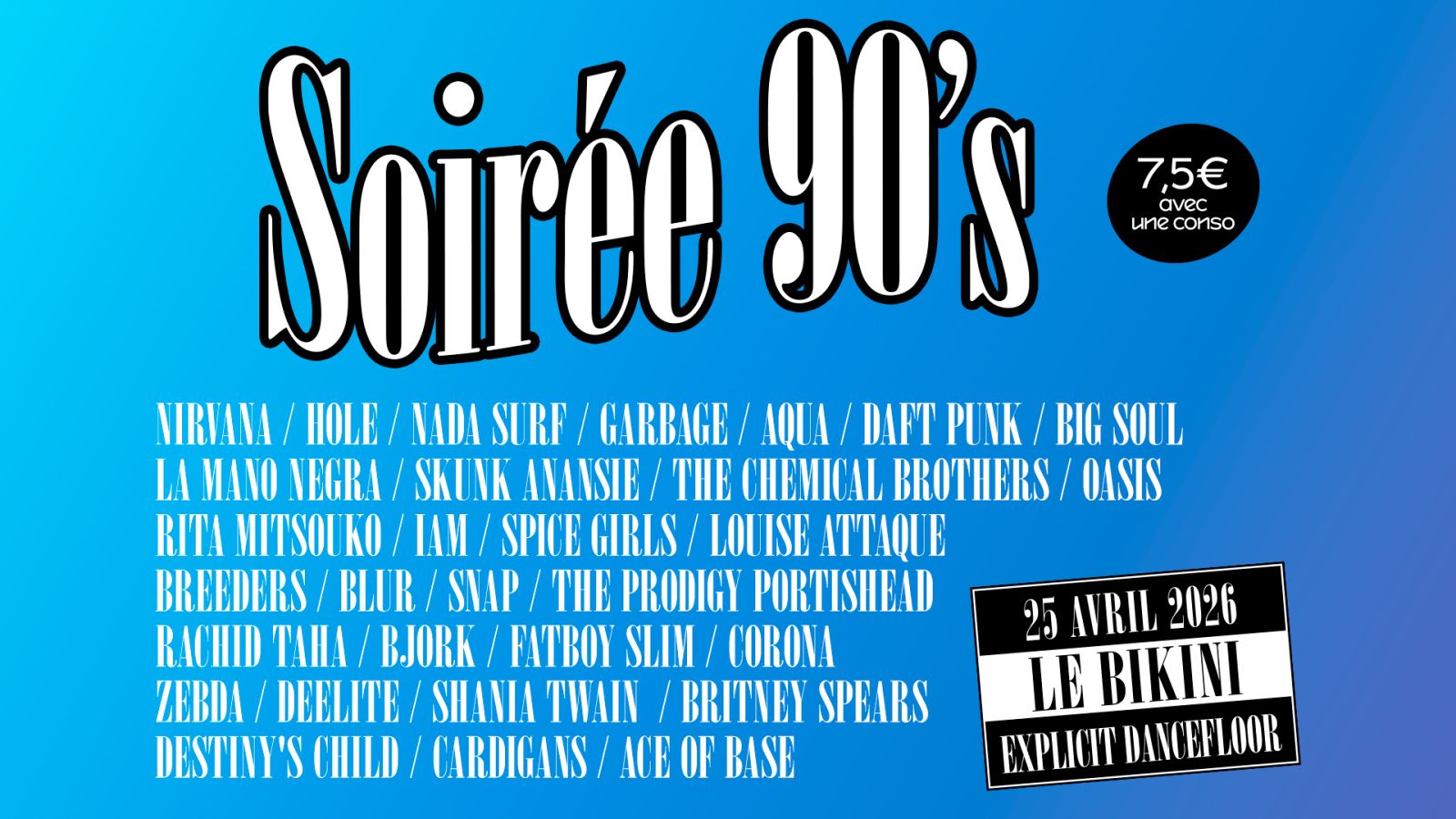 SOIRÉE ANNÉES 90