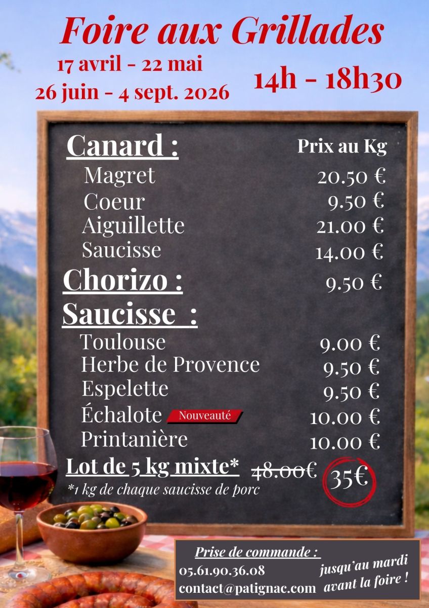 FOIRE AUX GRILLADES : 22/05