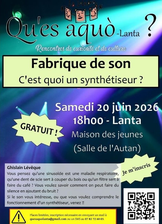 ATELIER "C'EST QUOI UN SYNTHETISEUR ?"