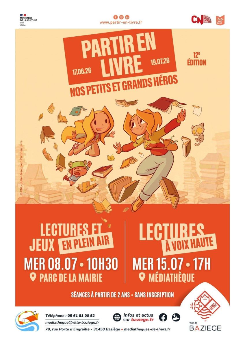 PARTIR EN LIVRE À LA MÉDIATHÈQUE DE BAZIÈGE