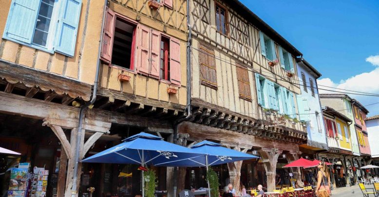 The medieval town of Mirepoix, an architectura ...