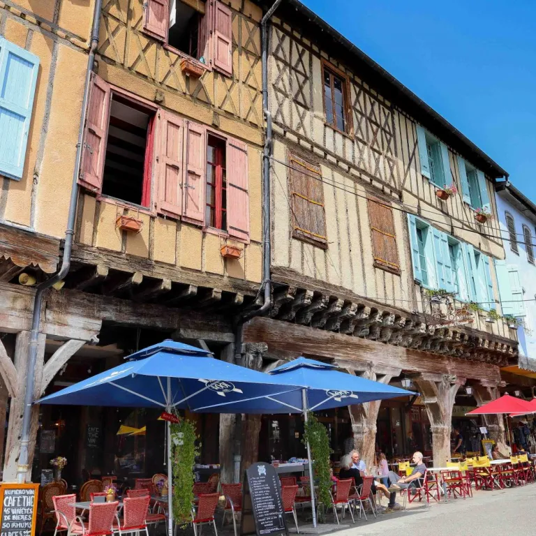 The medieval town of Mirepoix, an architectura ...