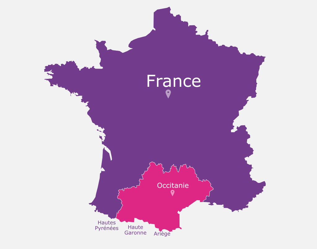 Carte de France et des Pyrénées