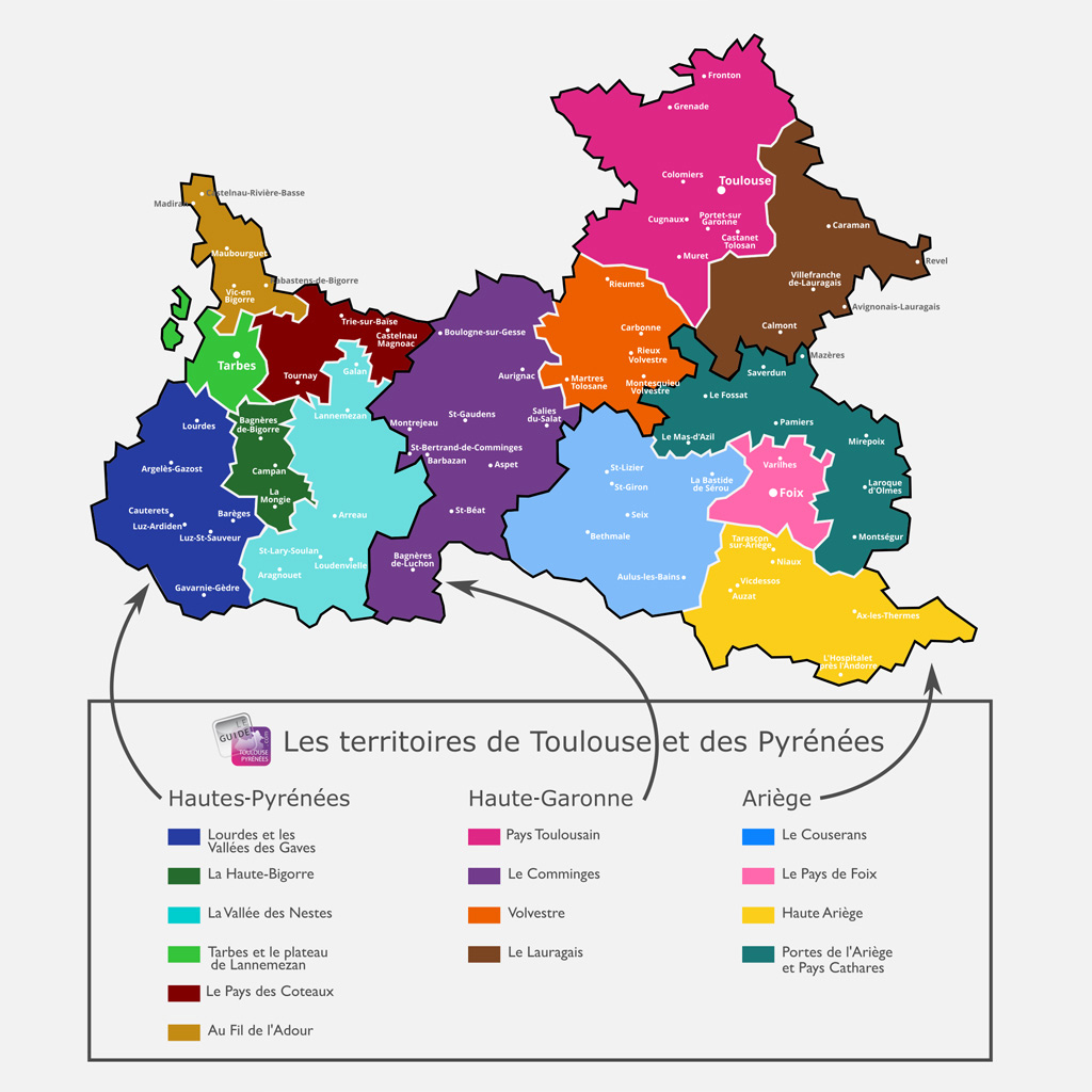 Carte Hautes Pyrénées Haute Garonne Ariège