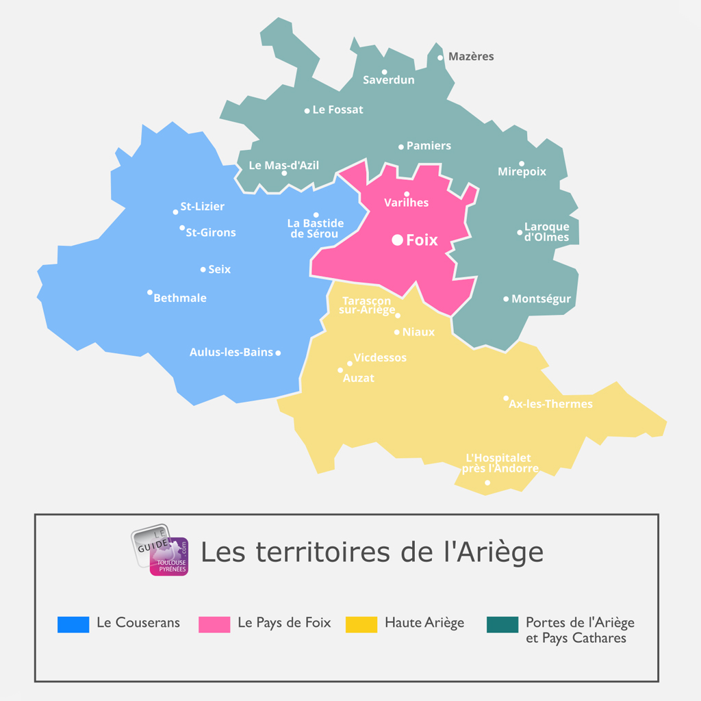 Mapa del Pays de Foix en Ariège