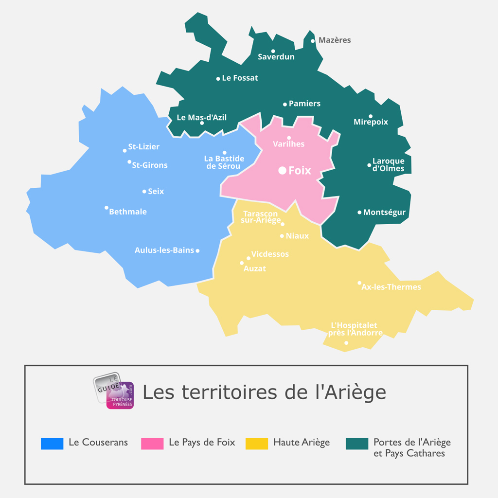 Mapa de las puertas de Ariège y del país cátaro